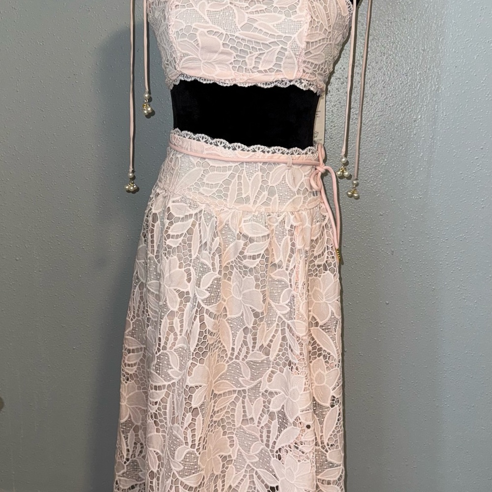 Elegant Lace Two-Piece Skirt Set